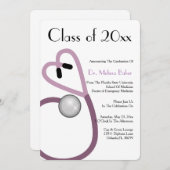 Stethoscope Faire-part de diplôme de l'école Médic (Devant / Derrière)