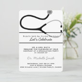 Stethoscope Faire-part de doctorat Médicale (Debout devant)