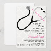 Stethoscope Faire-part de doctorat Médicale (Devant / Derrière)