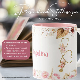 Stéthoscope Féminin Personnalisé Mug en Céramique