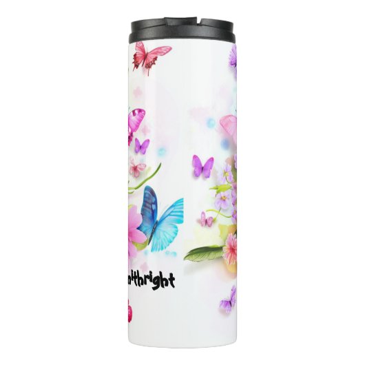 Stethoscope Flowers Butterflies Personalized Tribu Thermosbeker (Achterkant)