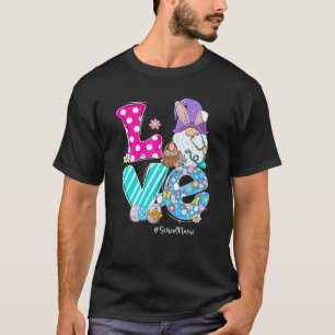 Stethoscope Gnome School Nurse Funny Easter Day Ma T-shirt