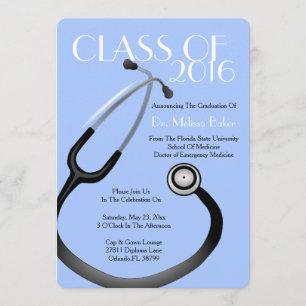 Stethoscope Medical School Afstuderen Aankondiging