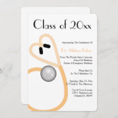 Stethoscope Medical School Afstuderen Aankondiging (Voorkant / Achterkant)