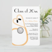 Stethoscope Medical School Afstuderen Aankondiging (Staand voorkant)