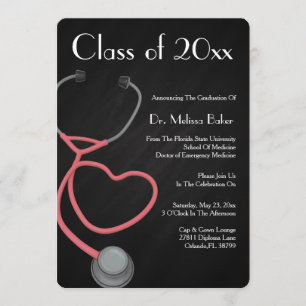 Stethoscope Medical School Afstuderen Aankondiging
