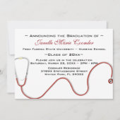 Stethoscope Medical School Afstuderen Uitnodiging (Voorkant)