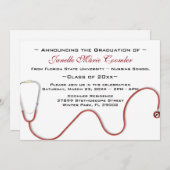 Stethoscope Medical School Afstuderen Uitnodiging (Voorkant / Achterkant)