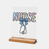 Stéthoscope Nurse Bow Floral Vintage (Angle)