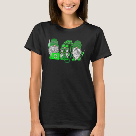 Stethoscope Nurse Life Irish Gnomes Nurse St. Patr T-shirt (Voorkant)