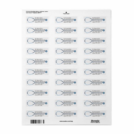 Stethoscope Return Address Label (Full Sheet)