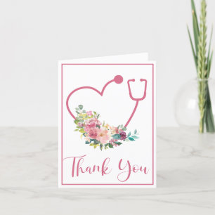 Stethoscope rose Floral Coeur Merci Médicale