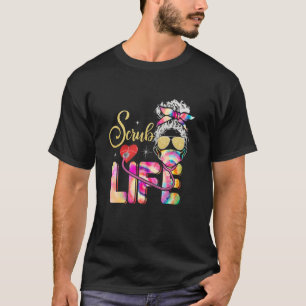 Stethoscope Scrub life verpleegdag Tie Dye Bun T-shirt