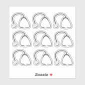 Stéthoscopes Médecins Infirmières Stickers 6" x 6" (Feuille)