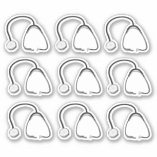 Stéthoscopes Médecins Infirmières Stickers 6" x 6"