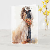 Stetson & Kant Bruiloft: Cowboy Elegance Kaart (Gele Bloem)