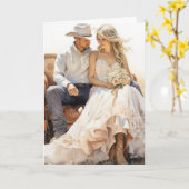 Stetson & Kant Bruiloft: Westerne Zonsondergang Un Kaart (Gele Bloem)