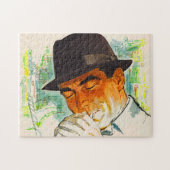 Stetson pet man dat een sigaret verlicht legpuzzel (Horizontaal)