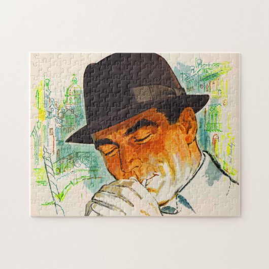 Stetson pet man dat een sigaret verlicht legpuzzel (Horizontaal)