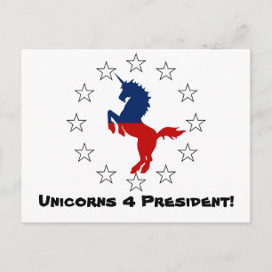 Steun aan de Unicorn-partij: Unicorns voor Preside Briefkaart