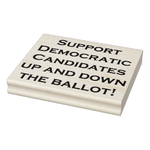 STEUN AAN DEMOCRATISCHE KANDIDATEN... RUBBERSTEMPEL