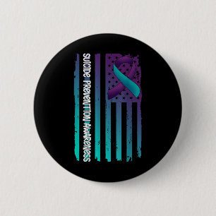 Steun Amerikaanse Vlaglint Zelfmoordbewustzijn Voo Ronde Button 5,7 Cm