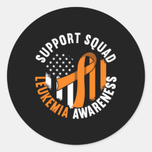 Steun Awareness Squad I Bloedcellen Kanker Leuke Ronde Sticker