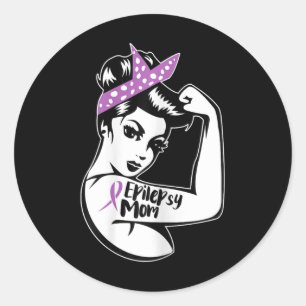 Steun bij epilepsie - Epilepsie bewustzijn Epileps Ronde Sticker