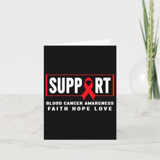 Steun Bloedkanker - Red Ribbon Bloedkanker AWA Kaart (Voorkant)