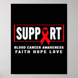 Steun Bloedkanker - Red Ribbon Bloedkanker AWA Poster