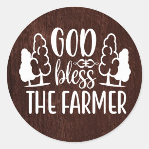 Steun Boer, Boerderij Land Kip Dame Land Ronde Sticker