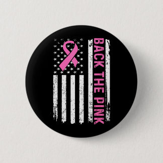 Steun de Amerikaanse Vlag Borstkankerbewustzijn Ronde Button 5,7 Cm