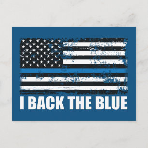 Steun de Blauwe Dunne blauwe lijn VS-vlag MAGA WWG Briefkaart