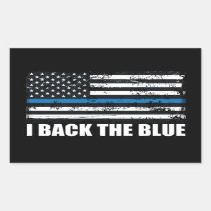 Steun de Blauwe Dunne blauwe lijn VS-vlag MAGA WWG Rechthoekige Sticker