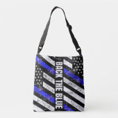 Steun de Blauwe Tote Crossbody Tas (Achterkant)