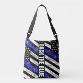 Steun de Blauwe Tote Crossbody Tas (Voorkant)