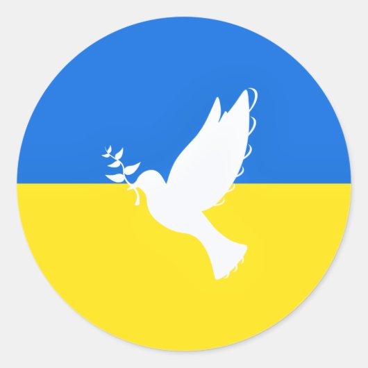 Steun de Oekraïense Sticker Dove of Peace Freedom (Voorkant)