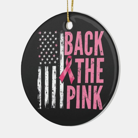 Steun de Roze Borstkanker Bewustzijnsmaand Keramisch Ornament (Links)