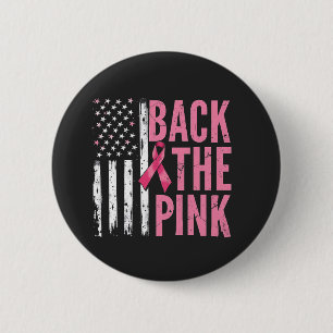 Steun de Roze Borstkanker Bewustzijnsmaand  Ronde Button 5,7 Cm