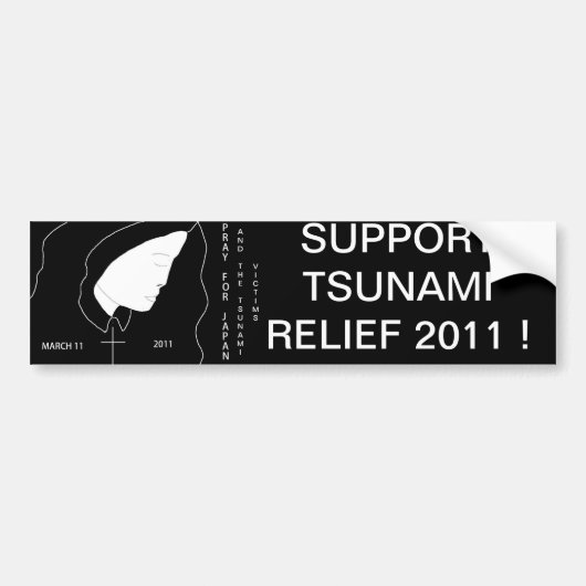 STEUN DE TSUNAMI-HULP BUMPERSTICKER (Voorkant)