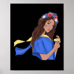 Steun de Vrede In Oekraïne Oekraïense Meisjes Hart Poster