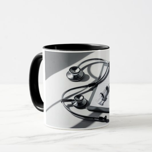 "Steun degenen die de zorg" Mok Special (Voorkant links)