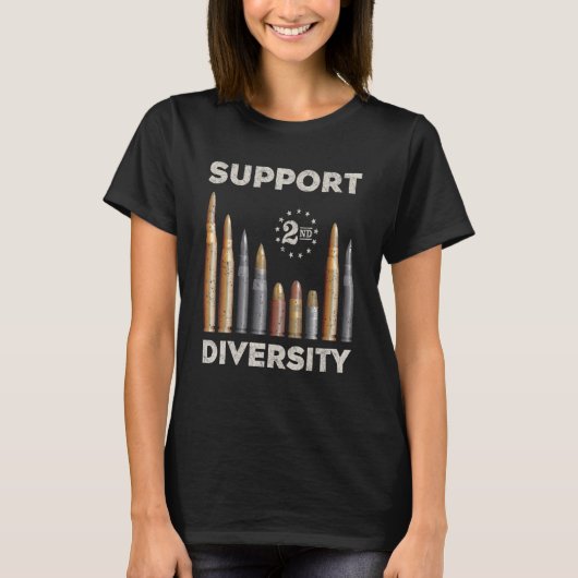 Steun Diversiteit Bullet Tweede amendement Pistool T-shirt (Voorkant)