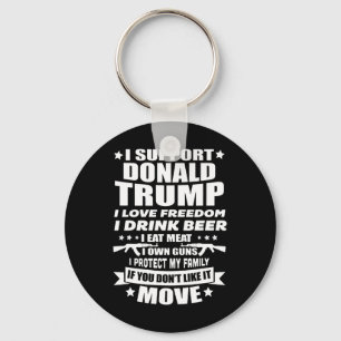 Steun Donald Trump I Love Freedom I Drink Beer Sleutelhanger
