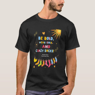Steun Down Syndroom Bewustzijn met Gouden Lint S T-shirt