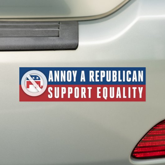 Steun Gelijkheid LGBT Annoy A Republikein Bumpersticker (Op auto)