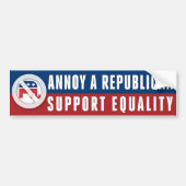 Steun Gelijkheid LGBT Annoy A Republikein Bumpersticker (Voorkant)