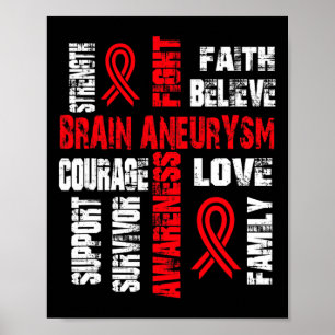 Steun geloof en vecht HERSENANEURYSMA Poster