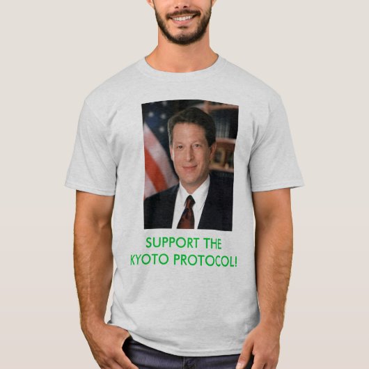 Steun het t-shirt van het Kyoto-protocol met Al Go (Voorkant)