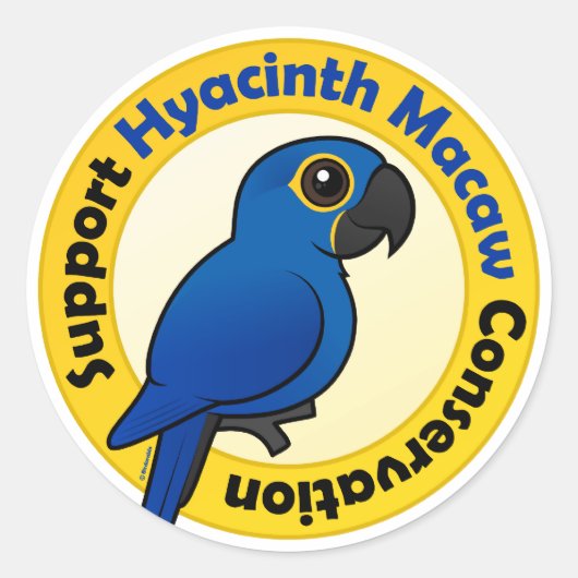 Steun Hyacinth Macaw behoud Ronde Sticker (Voorkant)